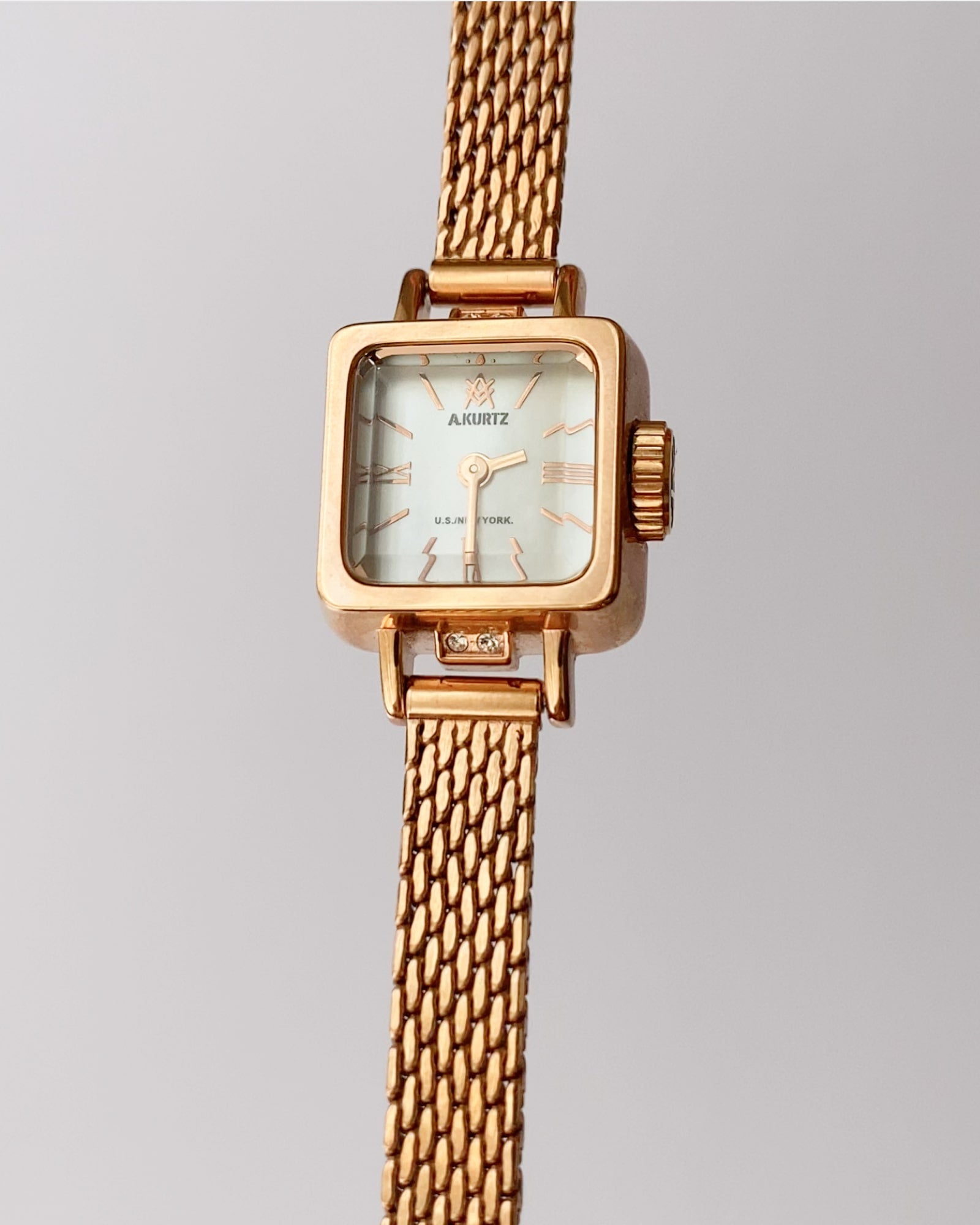 A.Kurtz Rose Gold Metal Square Women Watch