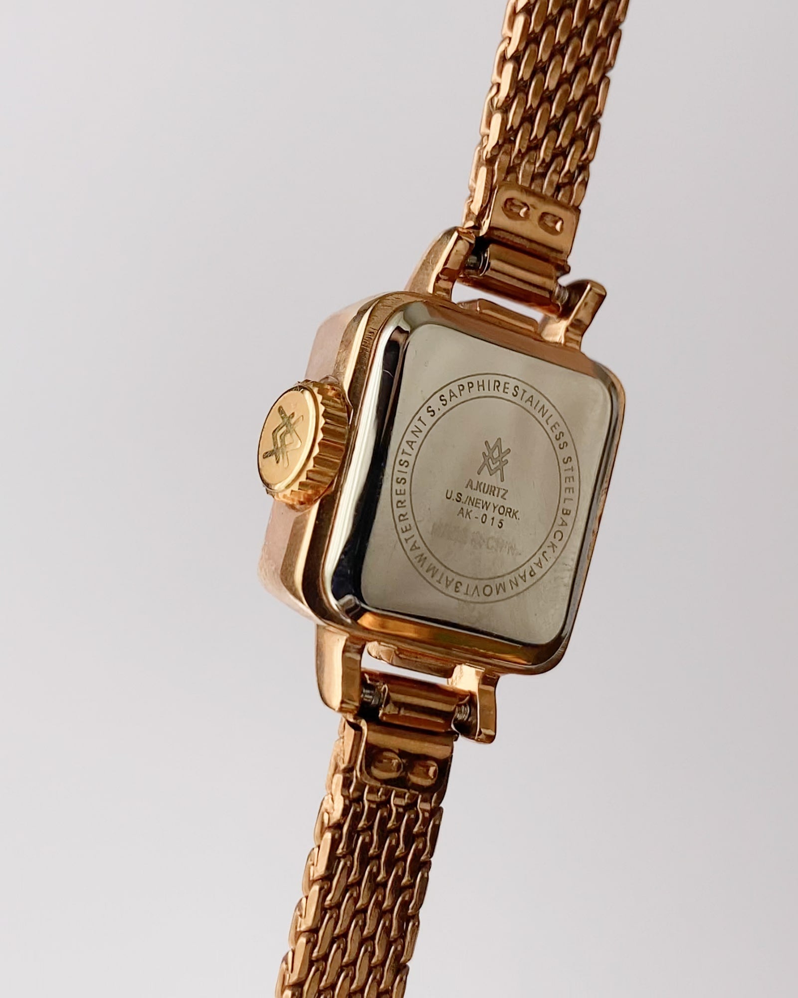 A.Kurtz Rose Gold Metal Square Women Watch