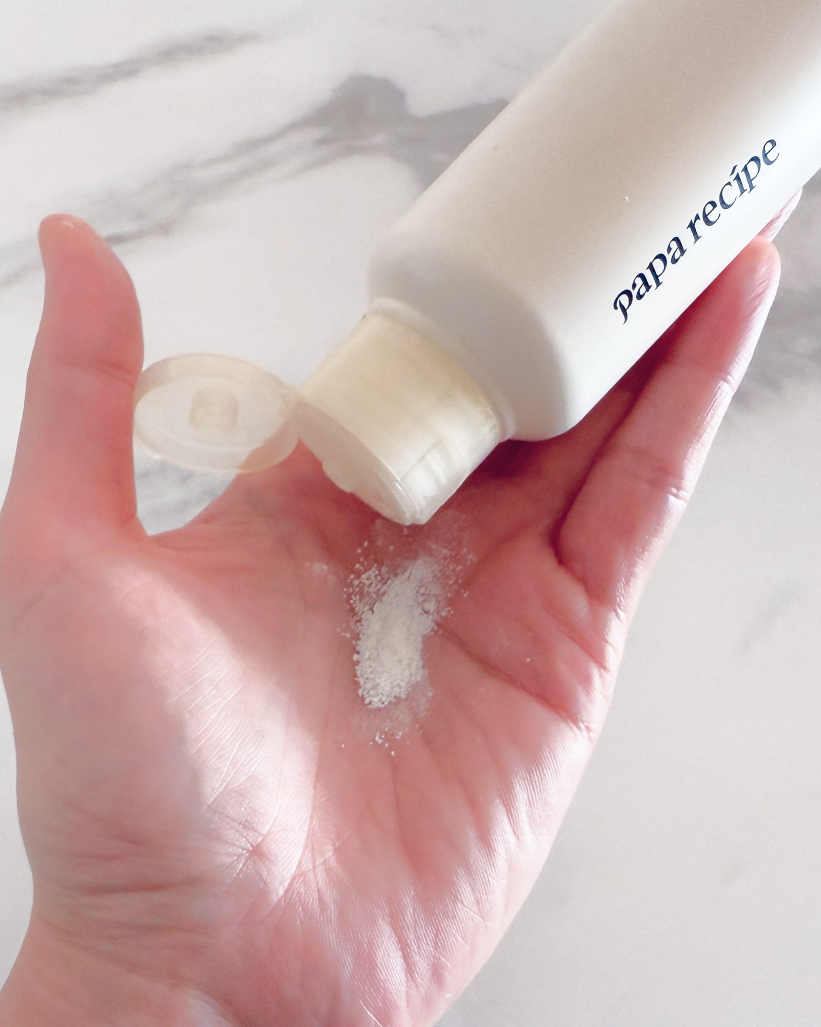 Papa recipe enzyme powder cleanser on hand