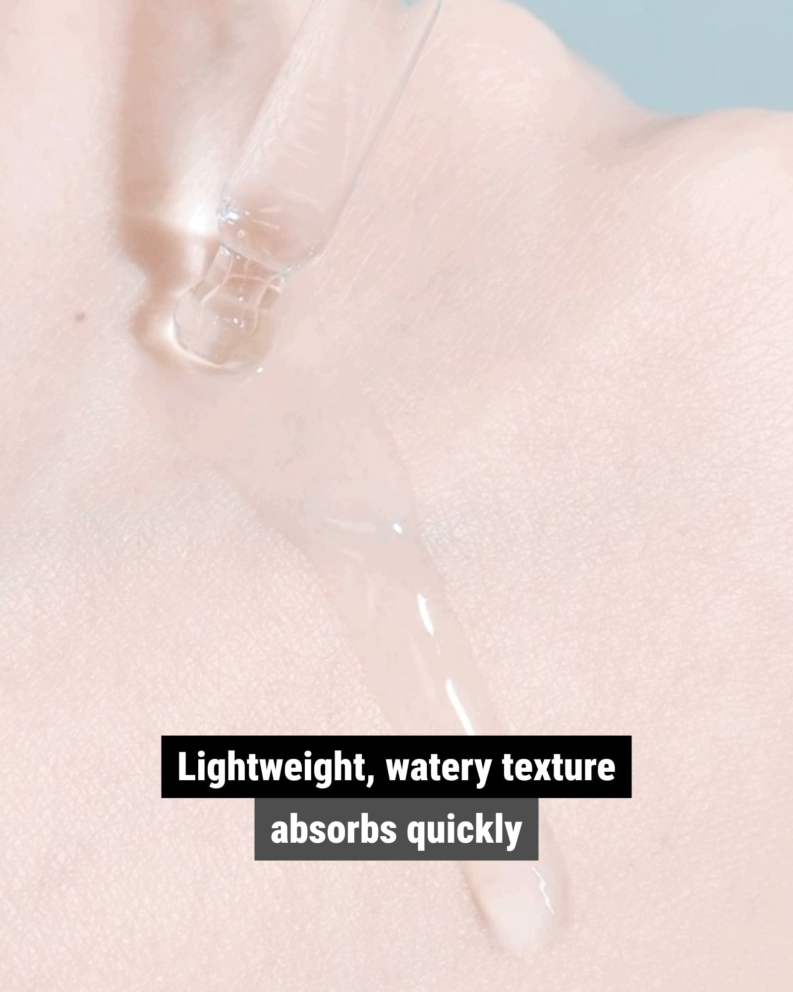 Wellage hyaluronic acid ampoule light and runny texture on hand