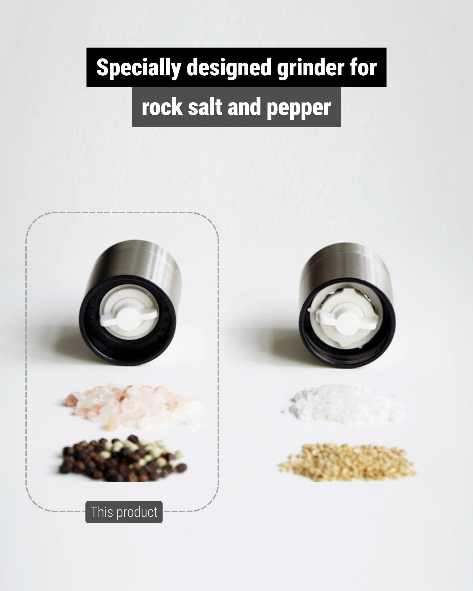MOLINO Salt and Pepper Ceramic Grinder inside