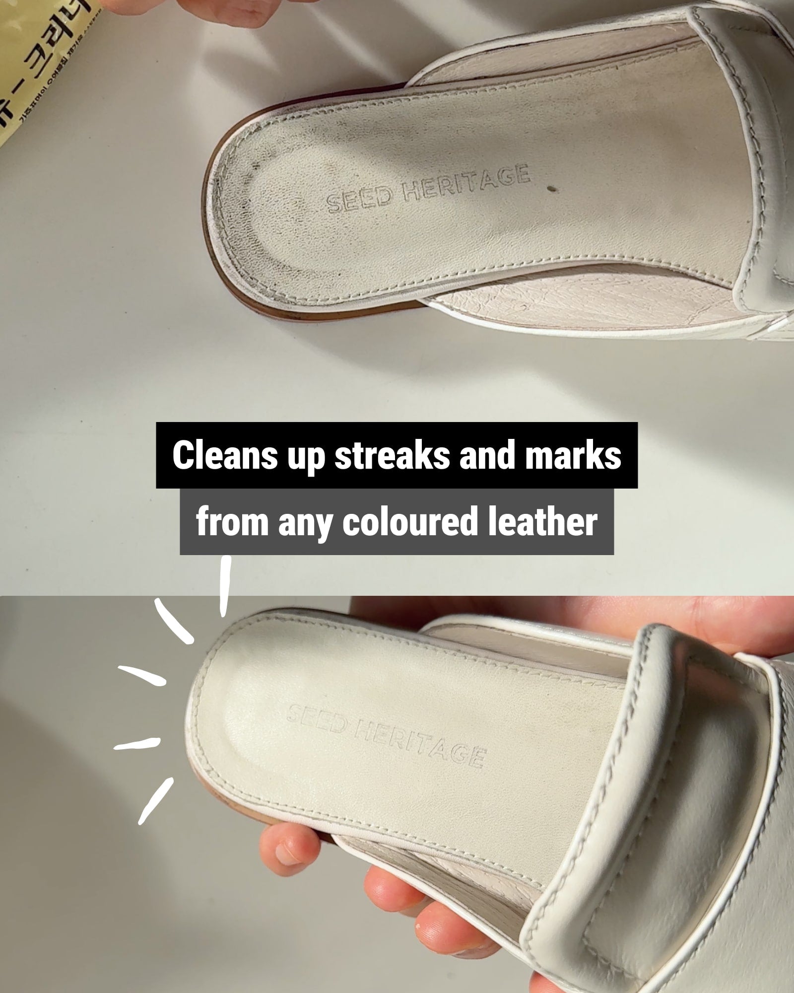 Shoemiz white leather sneakers shoe cleaner