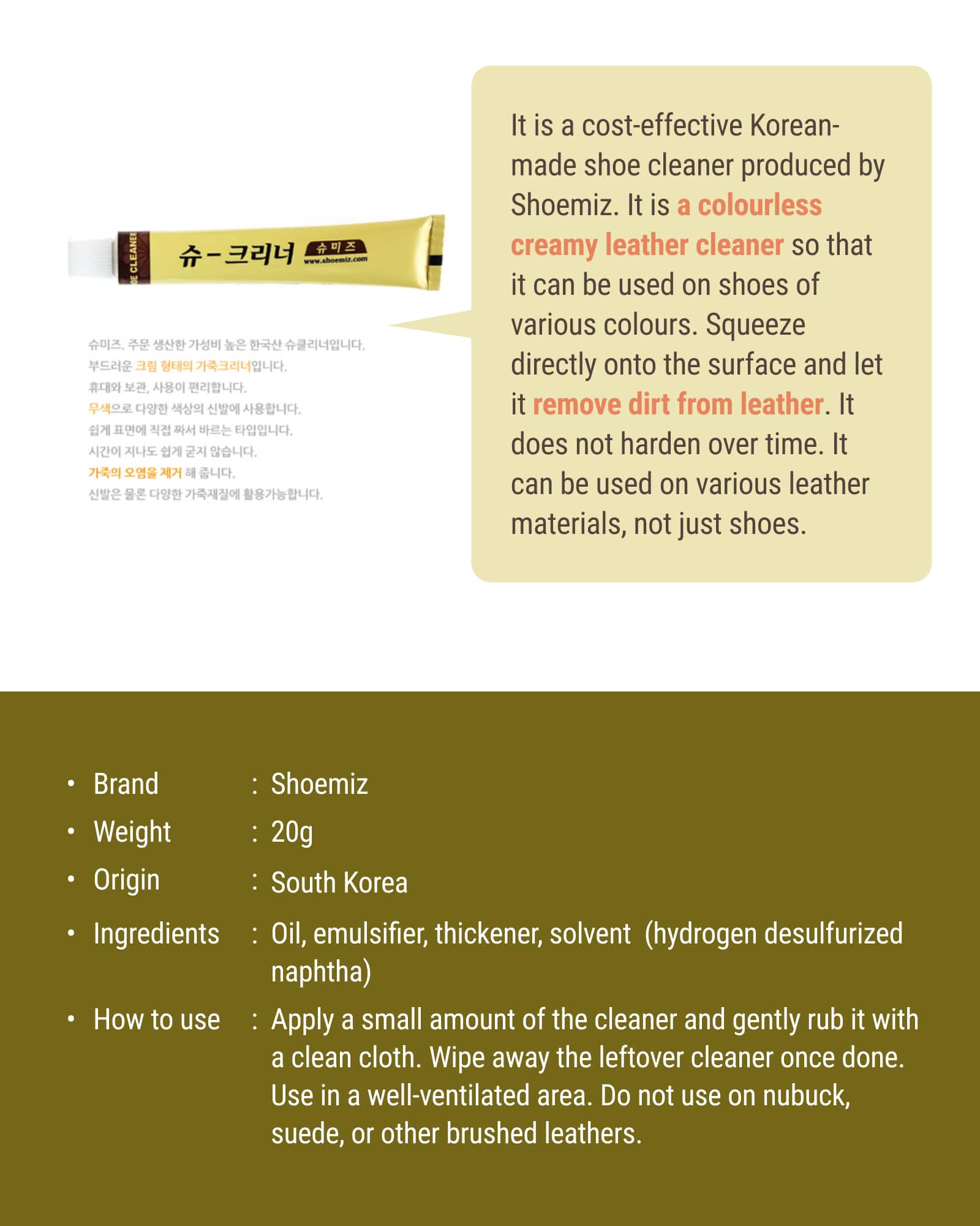 Shoemiz white leather sneakers shoe cleaner