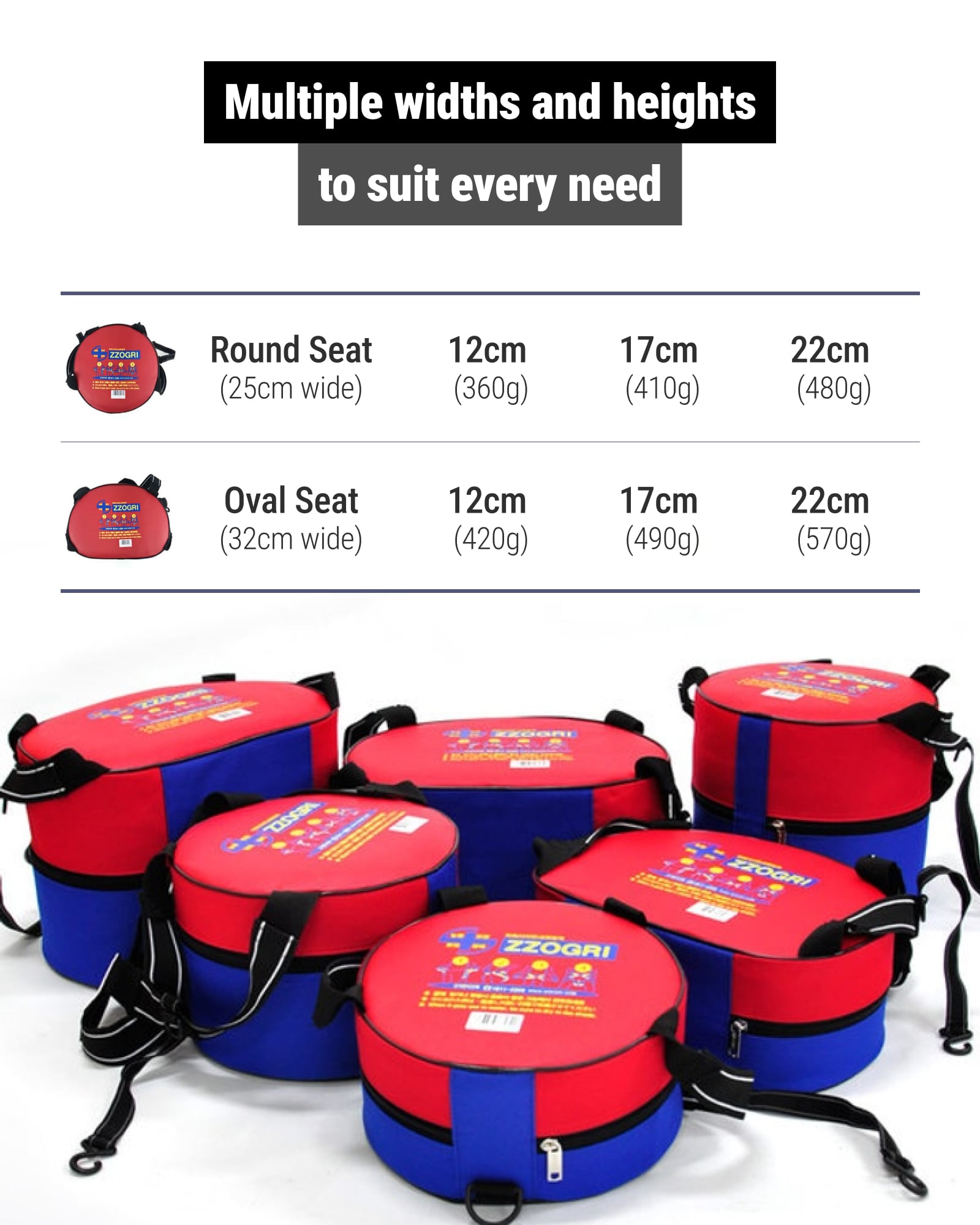 Wearable garden stool with 2 seat types and 3 height options