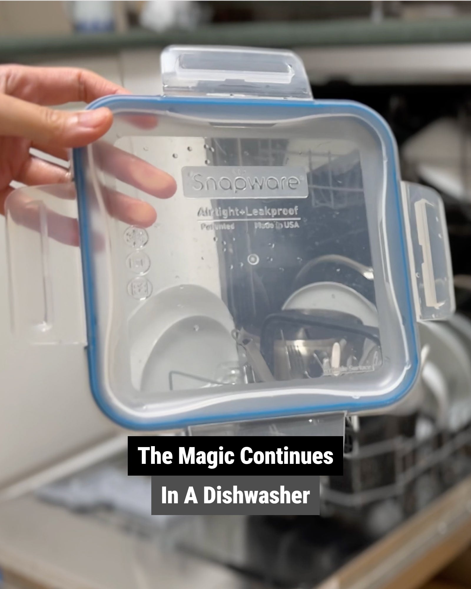 A food container lid cleaned after dishwasher